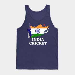 India Cricket With Indian Flag Brush Stroke Tank Top